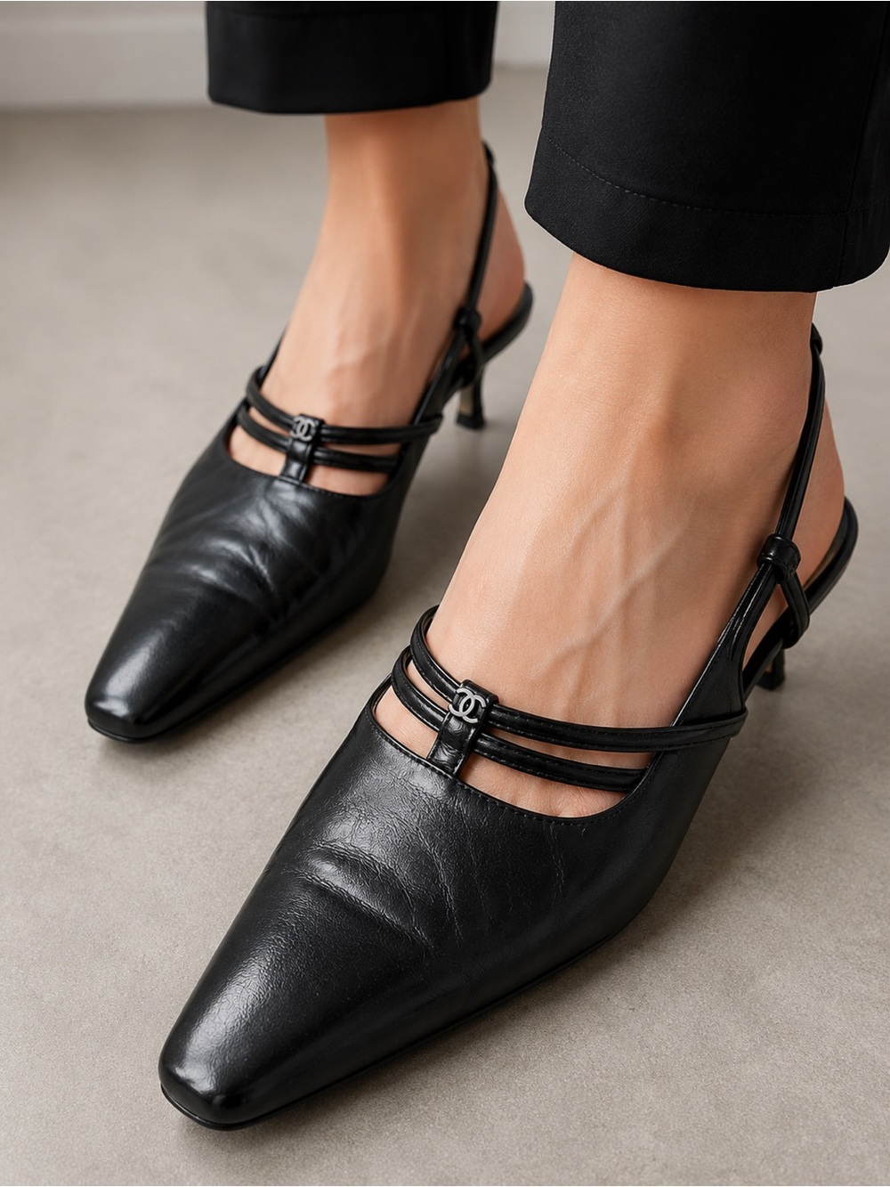 CHANEL Slingback Heels – Size 35 – Made in Italy
